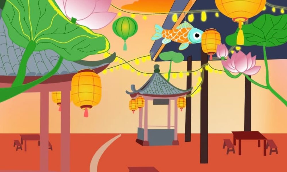 lattern evening walking on the jetty in KF